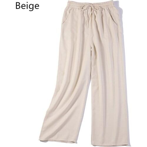 Vintage Women Summer Spring Natural Silk Pants Silk Loose Style Trousers Work Wear OL Fashion Holiday camel wide leg Pants