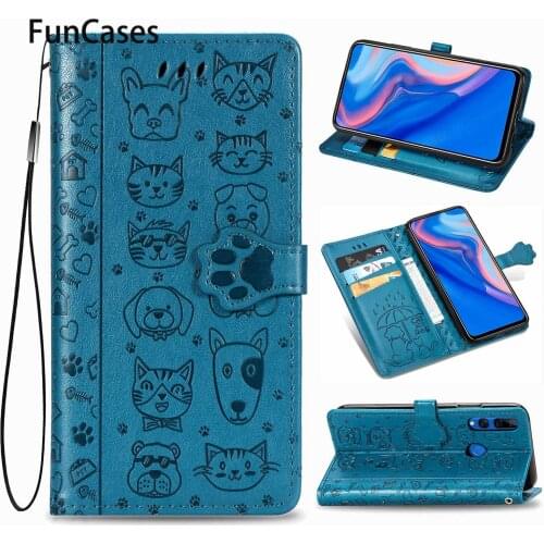 Phone Accesories For telefon Huawei Y9 Prime 2019 Coques Cat Paw PU Leather Flip Case Back Cover sFor Huawei capinha P Smart Z