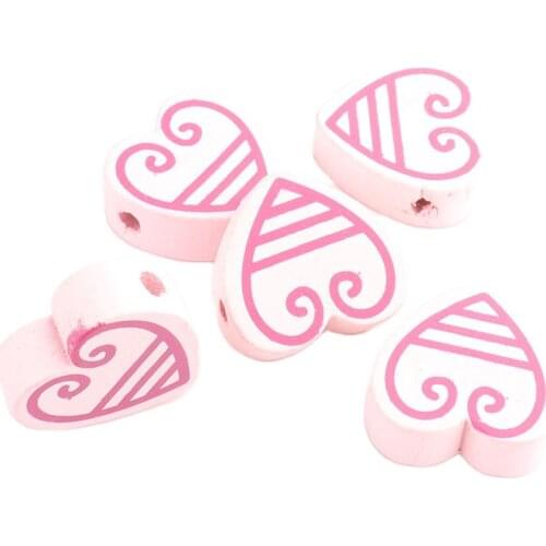 Love peach shape Wood bead 17mm Pink for Necklace bracelet decoration girl Gift Couple pendant charms DIY Jewelry Accessories