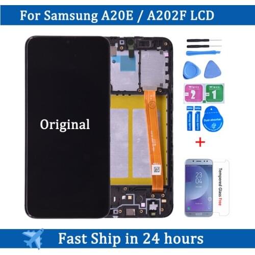 Original For Samsung Galaxy A20e A202 A202F Display Touch Screen Digitizer Assembly For SAMSUNG A20e A202F/DS LCD with frame