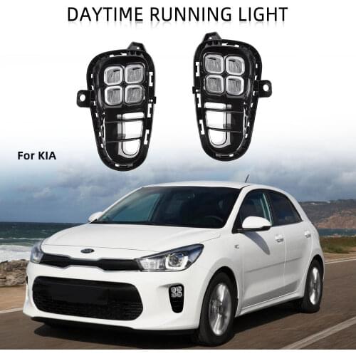 LED DRL for Kia RIO 2017 2018 2019 2020 Headlight headlights fog lights fog light daytime running lights foglights covers frame