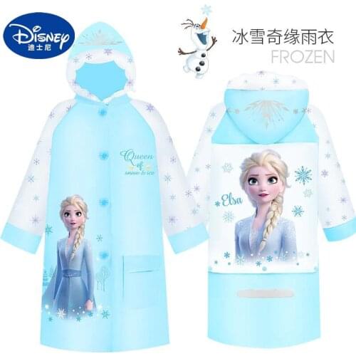 Disney children cartoon poncho raincoat Frozen elsa girl student with a bag cute princess raincoat kids raincoat Birthday gift