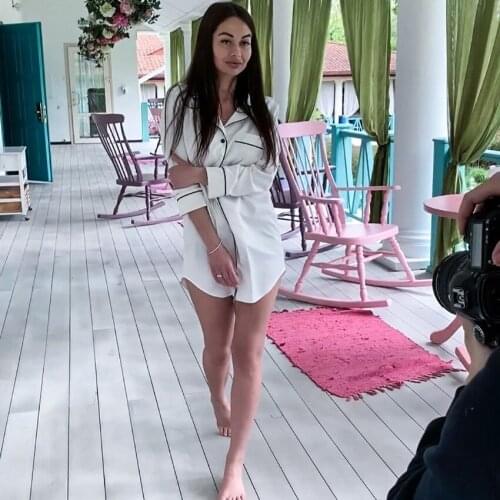 BALDAUREN Sleepwear White Long Sleeve Robe For Women Pajama Elegant Sleep Tops Night Shirt Sexy Satin Bathrobe Spring 2021