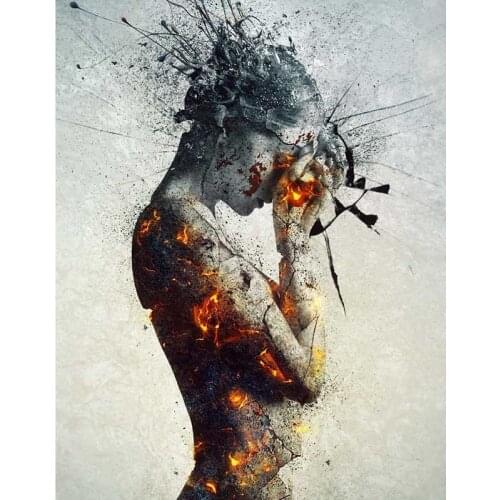 Full Square/Round Diamond Painting Woman 5D Diamond Embroidery Portrait Picture of Rhinestones Diamond Mosaic Christmas Decor