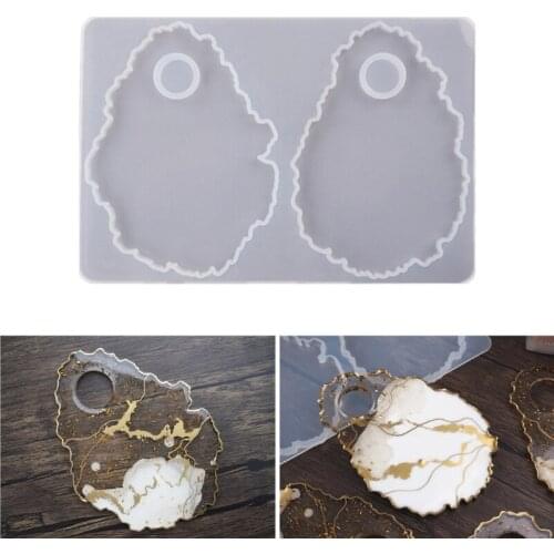 Cosmetic Makeup Palette Spatula Tool Resin Casting Mold Eye Shadow Makeup Irregular Round Palette Panel Mould Craft Tool