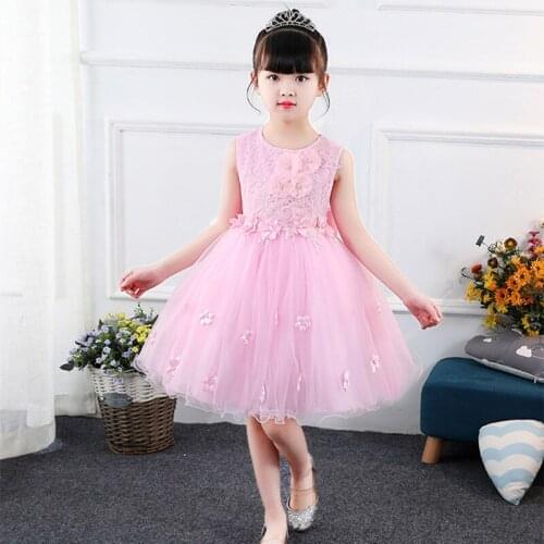 2021 Summer Girls' Princess Dress Childrens Dress Vest Childrens Mesh Dress
