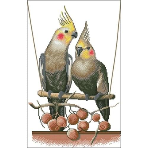 Two parrots patterns counted 11CT 14CT 18CT Cross Stitch Sets DIY Chinese Cross-stitch Kits Embroidery Needlework
