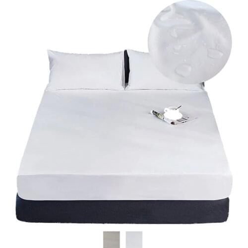 New Waterproof Mattress Protector Solid Cover For Bed Breathable Hypoallergenic Protection Pad Cover Anti-mite Bed Linens