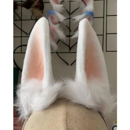 New Hande Made Work Rabbit Bunny Ears Hairhoop Cosplay Prop For Halloween Christmas Costume Accessories