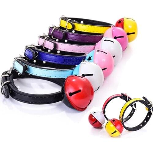 100pcs Small Dog Cat Collar Bling Bell Leash Collars for Puppy Cat Solid Color Chihuahua Pet Collar Products
