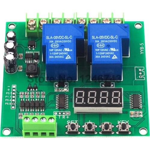 YYB-5 12V 24V Motor Forward / Reverse Control Board Two Relay Delay Timing Cycle Module motor relay delay module