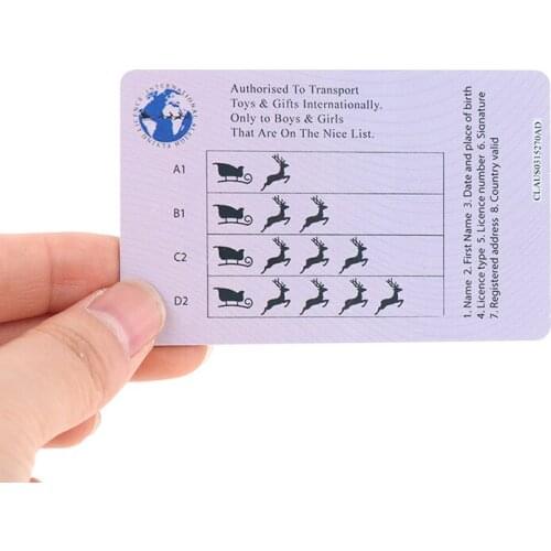 Fake Plastic Card Santa Claus Flying Licence Sleigh Licence For Children Kids Creative Christmas Gift Christmas Tree Decorations