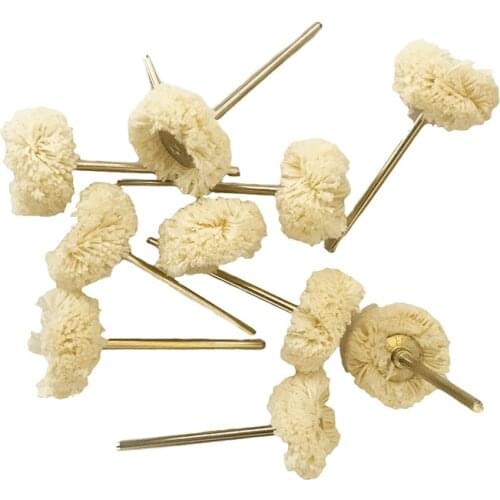 10pcs Dental Teeth Polisher Wool Cotton Material Polishing Wheel Prophy Brush Polishers for low speed straight handpiece 2.35mm
