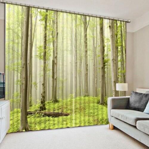 Custom curtain Luxury Blackout Window Living Room forest curtains Decoration curtains tree curtain