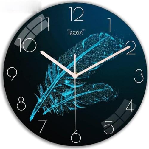 Simple and stylish wall clock living room bedroom Nordic creative home fashion glass free punch light luxury mute clock