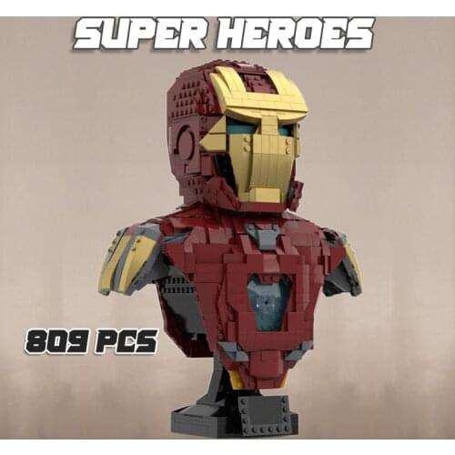 Movie Series Super Hero MOC Bricks Bust Building Blocks Helmet Toys For Kid Educational Toys for Children Creative Decorate Xmas