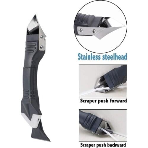 3 In 1 Silicone Trowel Glass Glue Angle Scraper With 3R 6R 10R 13R 17R Exchangeable Pads Corner Cleaning Tip Painting Tools