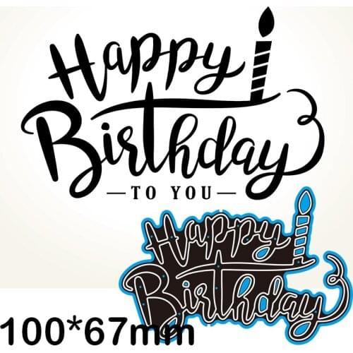 Cutting Dies Letter Happy Birthday New for Decoration Scrapbooking Stencil Paper Craft Album Template 100*67mm