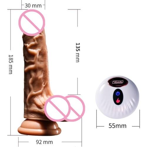 Vibrating Dildo With 360° Rotation -Adorime 178mm 10 Powerful Vibrations Recharge Realistic Suction Cup Sex Toys For Women