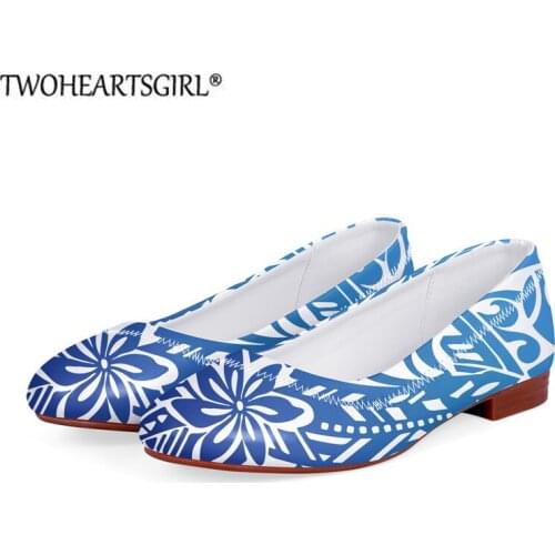 Twoheartsgirl Women Flats Polynesia Plumeria Pattern Wedding Shoes Pointed Toe Comfortable Shoes Slip on Flat Shoes Boat Shoe