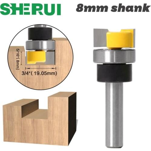 1pc Template Trim Hinge Mortising Router Bit - 8mm Shank Woodworking cutter Tenon Cutter for Woodworking Tools