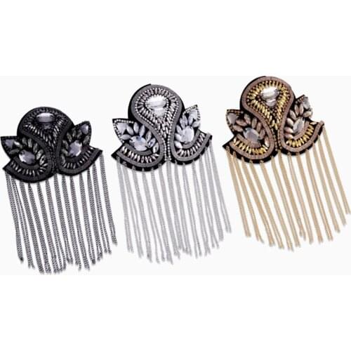 2 Piece Silver/Gold Tassels European And American Personality Small Suit Metal Epaulettes Retro Punk Armbands