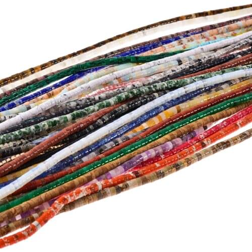 2x4mm Tube Column Disc Spacer Stone Loose Beads for Jewelry Making