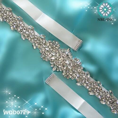 30pcs)Wholesale handmade beaded bridal wedding sash crystal rhinestone appliques for wedding evening dress belt WDD0729
