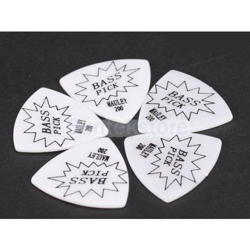 5pcs White Bass Guitar Picks Plectrums 2mm