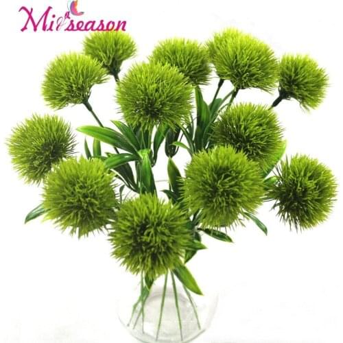 8pcs/lot Artificial dandelion flowers Plastic Flower for Wedding Home Decoration Valentines Day Decor silk ball chrysanthemum