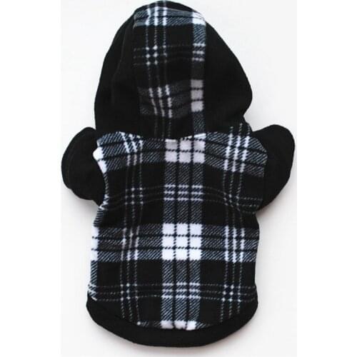 AHUAPET Classic Warm Fleece Plaid Hoodie Sweatshirt Dog Puppy Clothes Clothing Cat Pets Outerwear Cool Summer Apparel Costume E