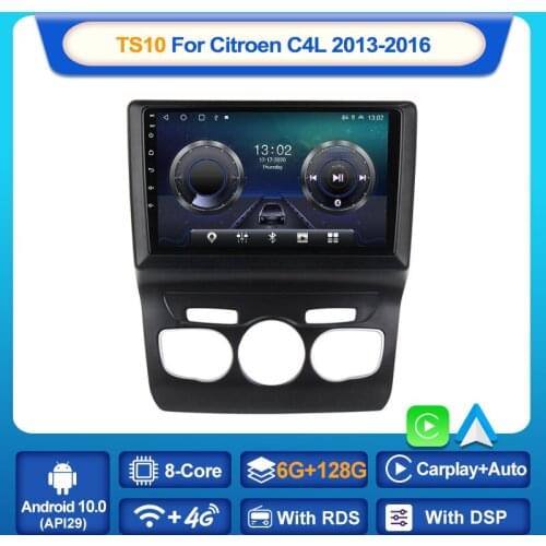 MEKEDE TS10 6+128G Android 10.0 Car Radio Multimedia Video Players For Citroen C4 C4L 2013 - 2017 CarPlay Auto 2 Din DVD WIFI BT
