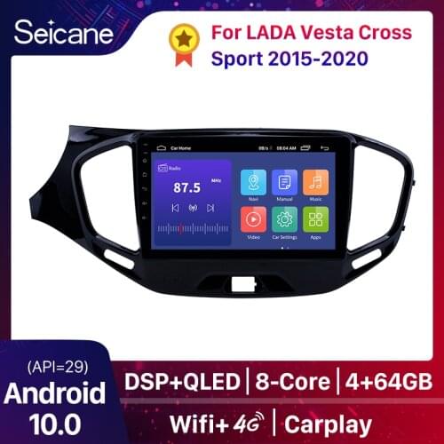 For LADA Vesta Cross Sport 2015-2020 Car Radio Multimedia Video Player GPS Navigation 4GB+64GB Android 10.0 Dsp Carplay QLED