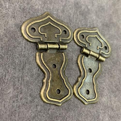 2pcs Bronze Cabinet Hinges Decoration Jewelry Dreeser Box Hinge With Screw For Vintage Door Cabinet Drawer Furniture Fittings