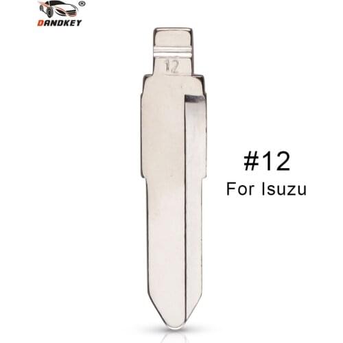 Dandkey 1pcs Type 12# Metal For Suzuki Key Blade For Isuzu Replacement Flip Folding Remote Key Car Blank Uncut Key Blade