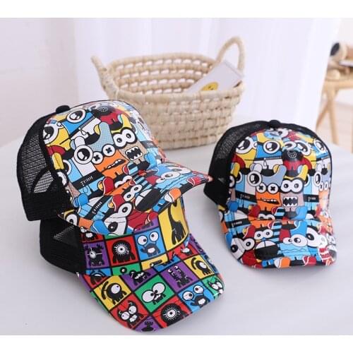 Kids Baseball Cap Fashion Summer Baby Mesh Sun Hat New Children Boy Girls Hip Hop Cap Cute Cartoon