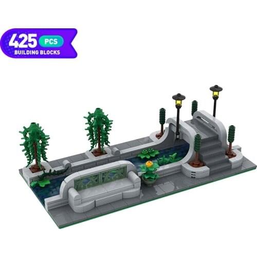 Moc City 425pcs Canal Module River Scene Building Block City Forest Street Scene Creation Expert Building Block Toy Boy Toy Gift
