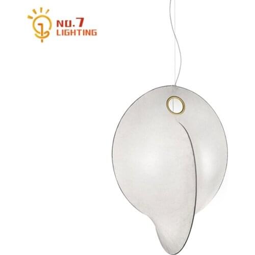 Italian Design Minimalist Silk Pendant Lights Led E27 Modern Hanging Lamp for Living Room Decoration Salon Bedroom Staircase Bar
