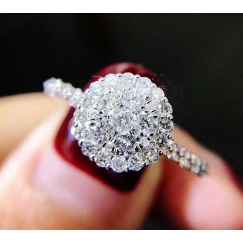 New Cute Silver Color Ring with Bling Zircon Stone for Women Wedding Engagement Fashion Jewelry 2021