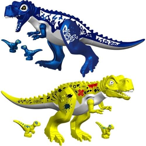 15pcs/lot Building Blocks Bricks Polar bear carnotaurus triceratop Dinosaur T-rex children gift baby toys education model