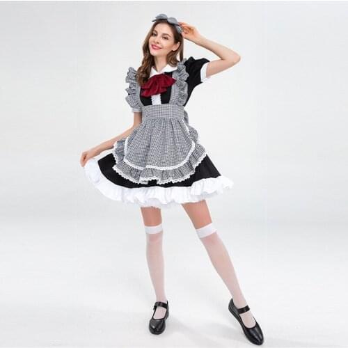 Japanese Sexy Maid Costume Cosplay Adult Women Halloween Carnival Party Waiter Dress Up Uniform