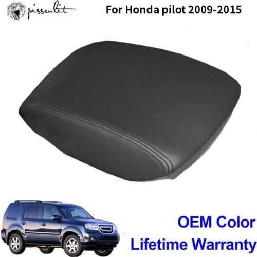 Leather Armrest Center Console Cover Cover Accessories For Honda Pilot 2009 2010 2011 2012 2013 2014 2015Black Armrest Box Cover