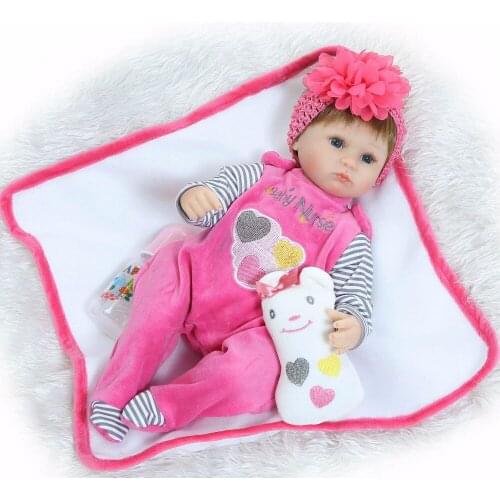 Bebe silicone reborn dolls 16inch 40cm Doll Reborn Baby blue eyes Handmade Cotton Body realista bonecas juguetes Babies Toys