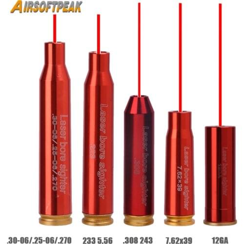 Red Dot Laser Bore Sight CAL 12GA 7.62x39MM 223 5.56 308 243 3006 30-06 Cartridge Boresighter Tactical Rifle Gun Accessories