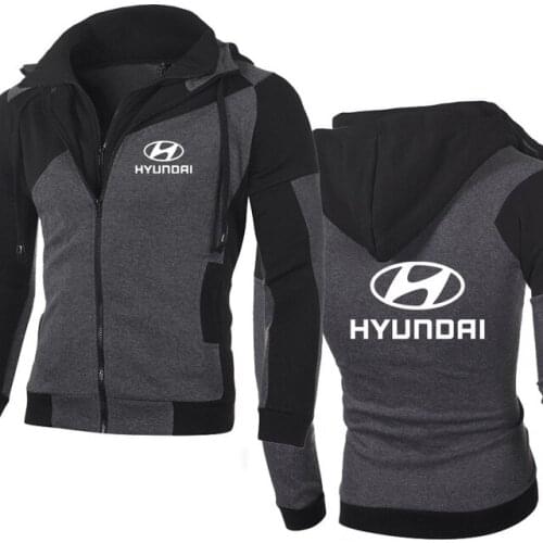 NEW Hyundai Car Logo Printing Spring Autumn The New Fashion Casual Stitching Men Sport Jacket High Quality Cotton racing jacket