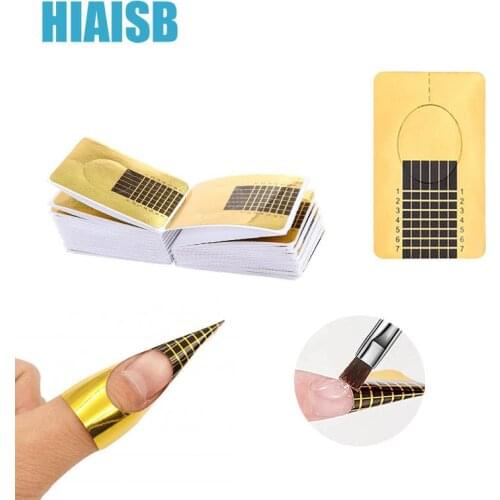 100PCS Nail Form Sticker For Acrylic Powder Tips DIY Art Tools Nails Extension Forms Guide Sticker Paper Molds Poly UV Gel