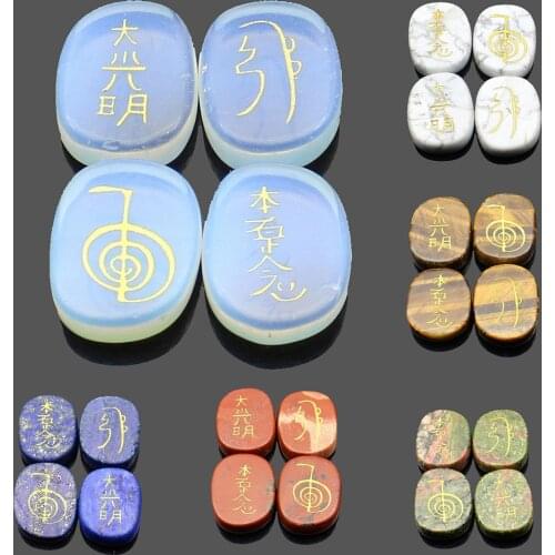 Natural Stone Rune Divination Stone Obsidian Japanese Religious Fortune-telling Divination Jewelry Reiki Healing Stone Jewelry