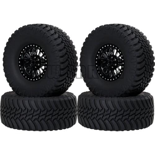 NEW ENRON 2.2"Aluminum 4P 130MM Tire Tyre&Beadlock Wheel Hub Rim For 1/10 RC Crawler YETI 90053 Axial SCX10 RR10 Wraith TRX4 KM2