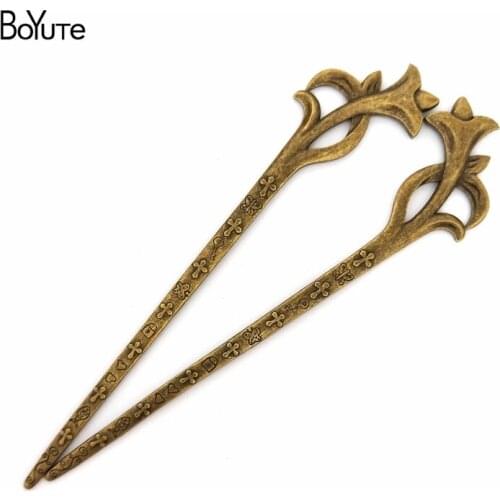 BoYuTe (10 Pieces/Lot) 34*160MM Antique Bronze Plated Metal Alloy Hair Stick Jewelry Findings Components Diy Accessories