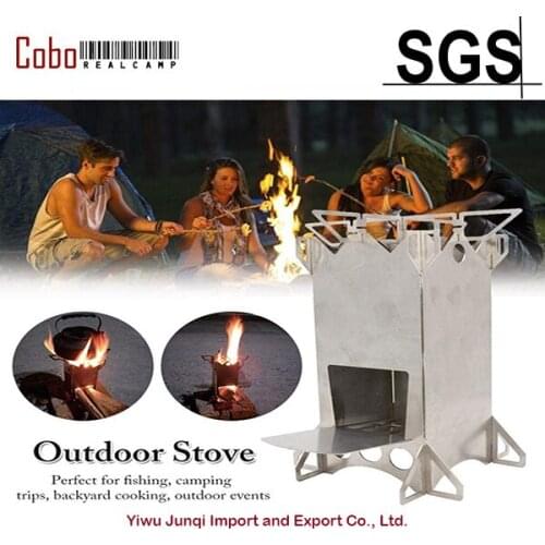 Stainless Steel Outdoor Wood Burning Stoves-Camping Stove Portable Foldable Burning Backpacking Stove for Outdoor Hiking Picnic